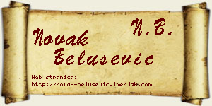 Novak Belušević vizit kartica